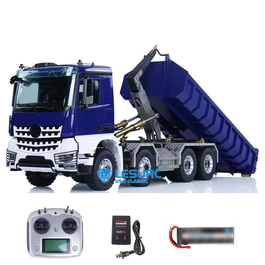 LESU K3363 Cabin 1/14 Stainless Steel 8x8 RC Hydraulic Dump Truck with 2Speed Transmission Sound Light System for Construction Vehicle Enthusiast