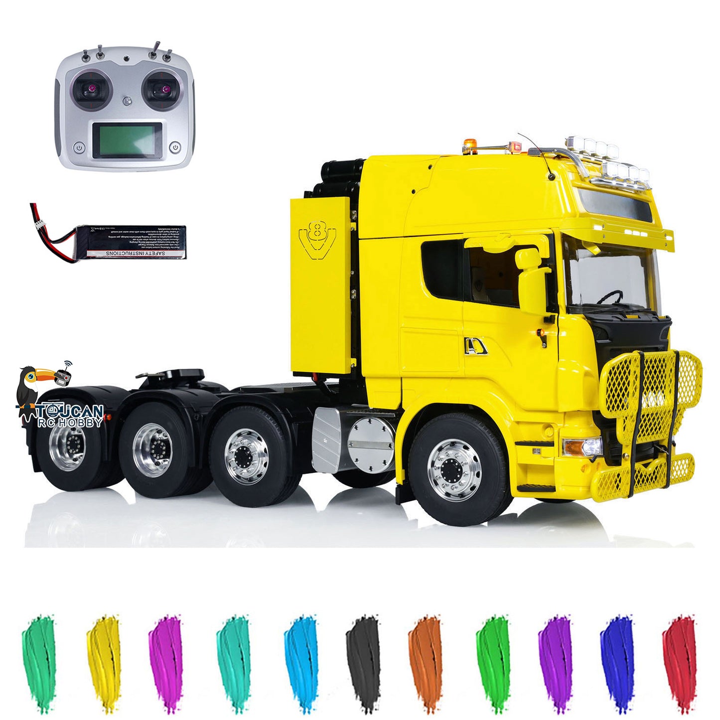 1/14 LESU 8X8 Metal Chassis RC Tractor Truck Radio Controlled Car Simulation Hobby Model Light Sound Equipment Rack