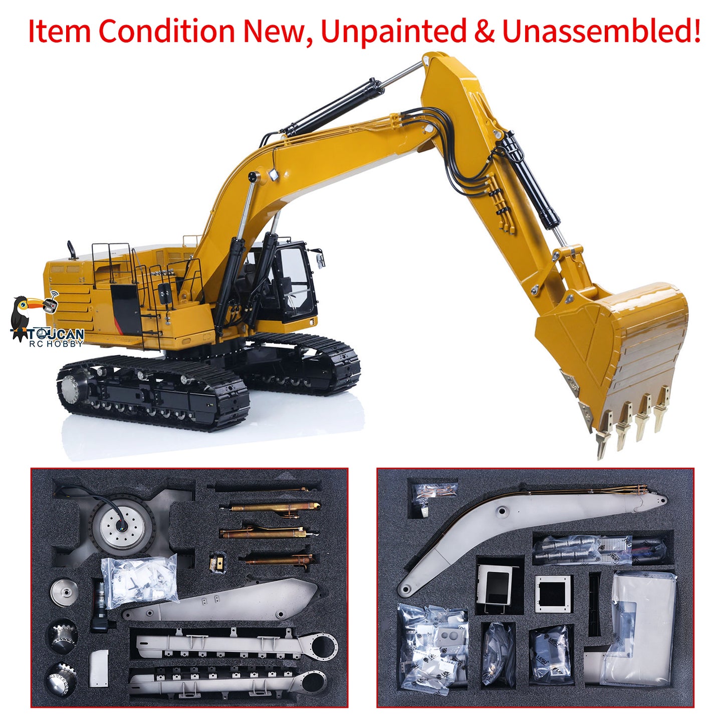 Metal LESU C374F KIT Model 1/14 Hydraulic Remote Control Heavy Excavator RC Digger 6CH Valve LCD Screen Light Pump Hobbywing ESC