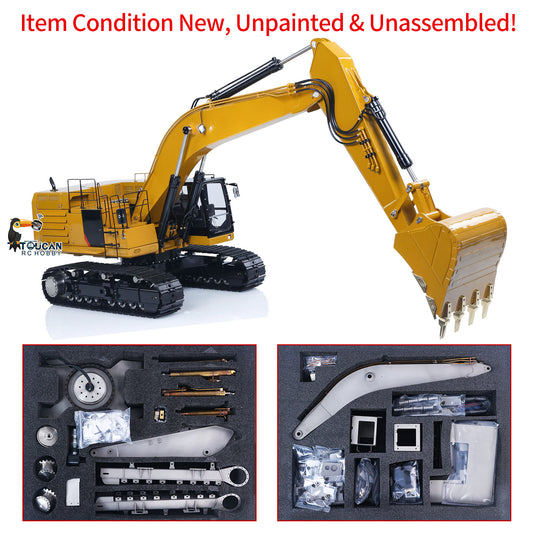 Metal LESU C374F KIT Model 1/14 Hydraulic Remote Control Heavy Excavator RC Digger 6CH Valve LCD Screen Light Pump Hobbywing ESC