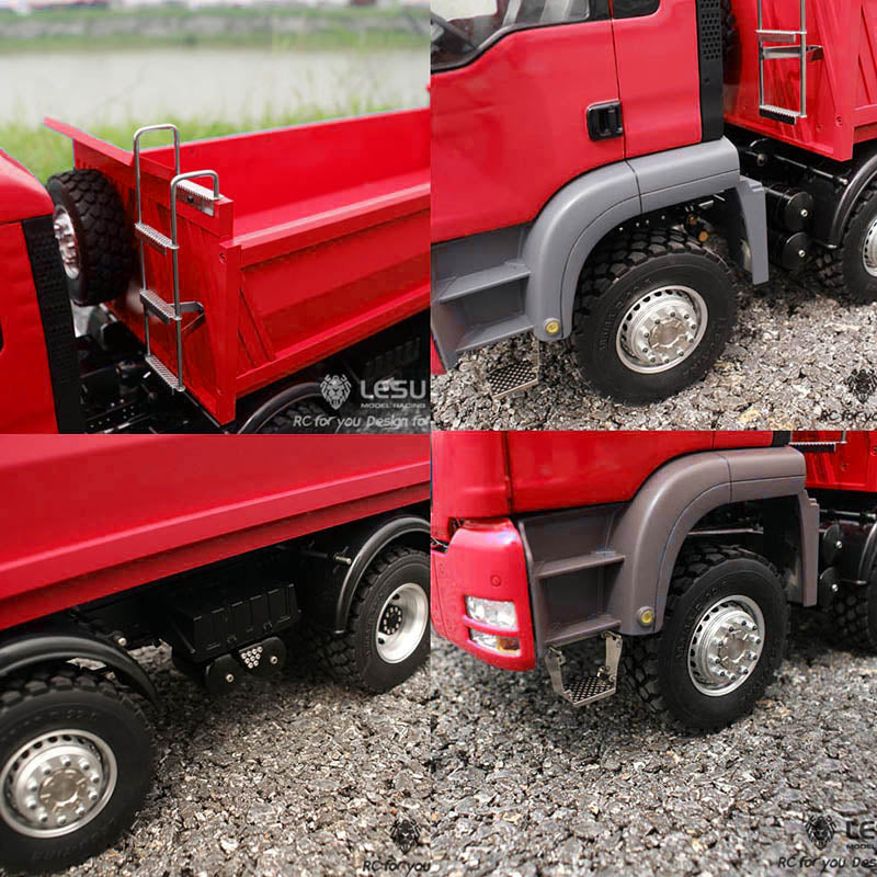 In Stock LESU 1/14 8*8 Hydraulic Painted RC Dumper Tipper For Truck Bucket Model W/ Motor ESC Servo Light Sound W/O Battery