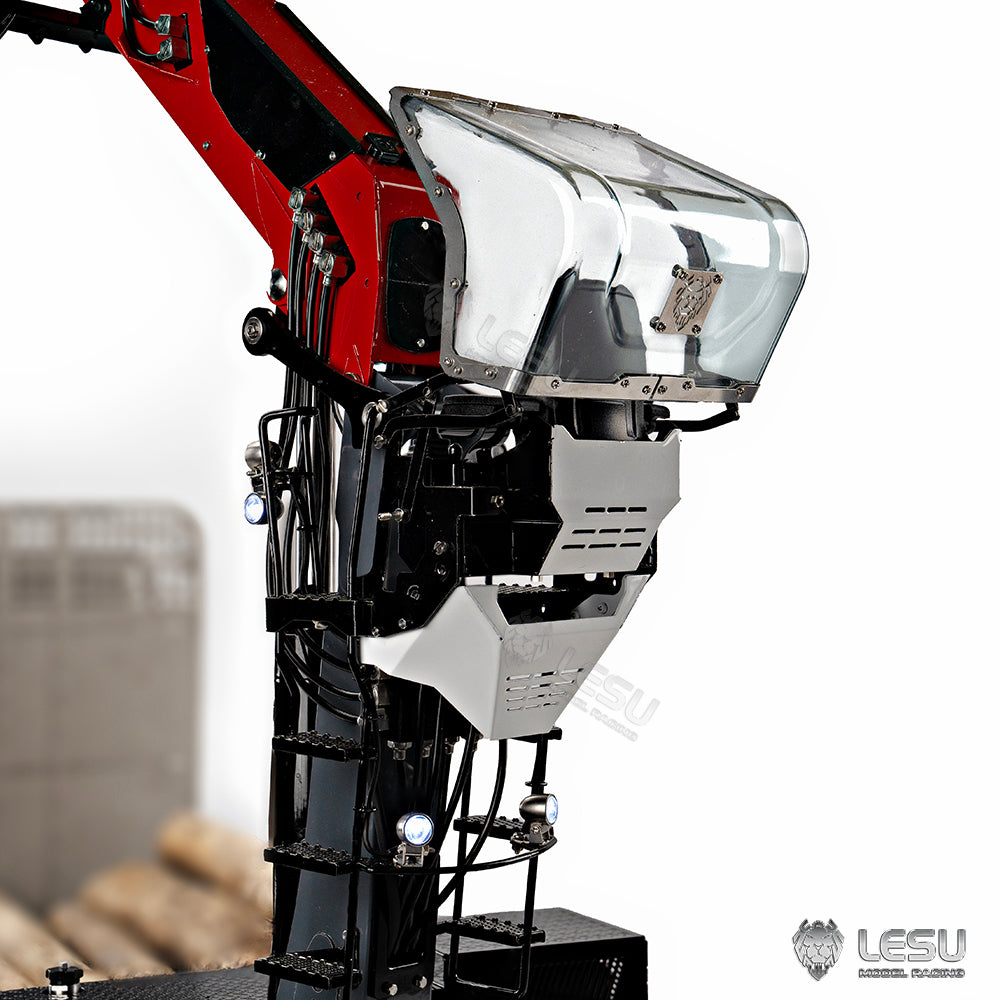 LESU 1/14 Metal RC Hydraulic Timber Crane Fly Jib 360 Degree Rotation 3-Stage Telescopic Arms for Remote Control Tractor Truck