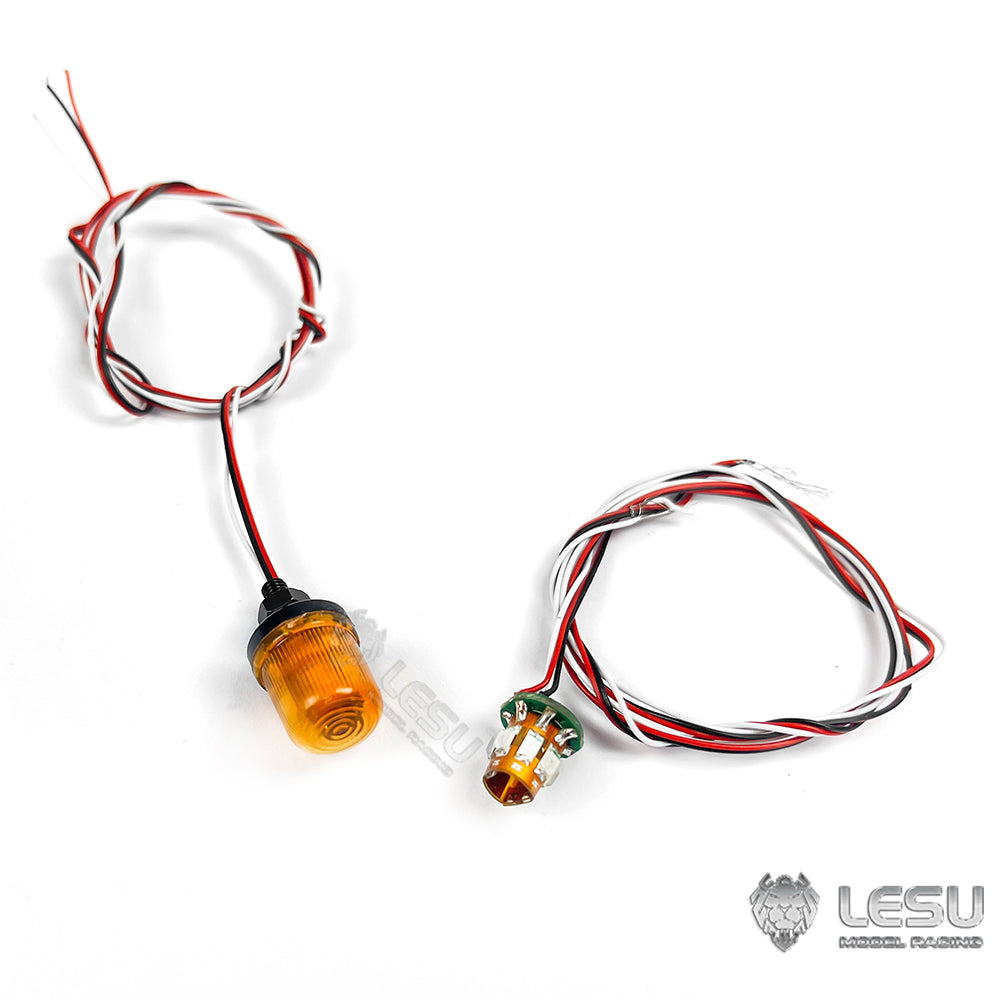 US STOCK LESU 1Pair Rotating Warning Light Telltale Lamp Suitable for TAMIYA 1/14 Scale RC DIY Radio Control Tractor Truck Model Car Parts