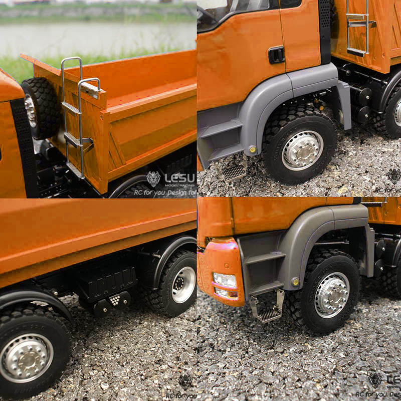 In Stock LESU 1/14 8*8 Hydraulic Painted RC Dumper Tipper For Truck Bucket Model W/ Motor ESC Servo Light Sound W/O Battery