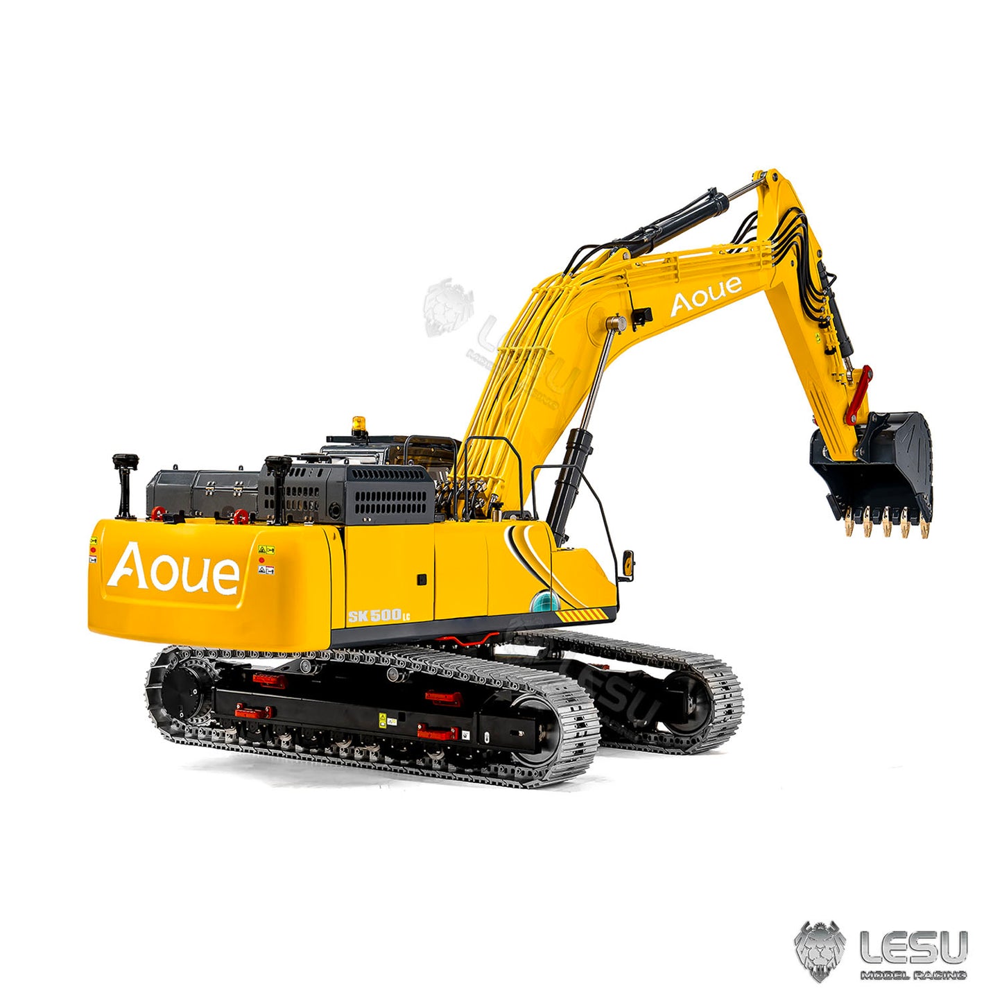 Metal LESU 1/14 Remote Control Hydraulic Tracked Excavator SK500 RC Digger 6CH Valve 3MAP Pump Brass Relief Valve Light System