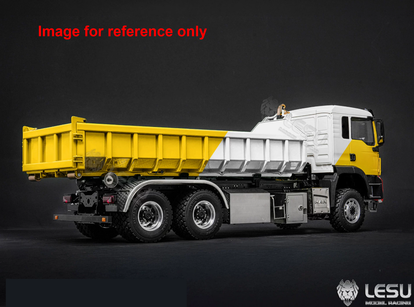 LIMITED-TIME SALE IN Stock LESU Z0102 1/14 Hydraulic RC Roll On Off Dump Truck 6x6 Folding Hooklift Carrier with 5CH Valve 3 Speed Gearbox Differential Lock Sound Light