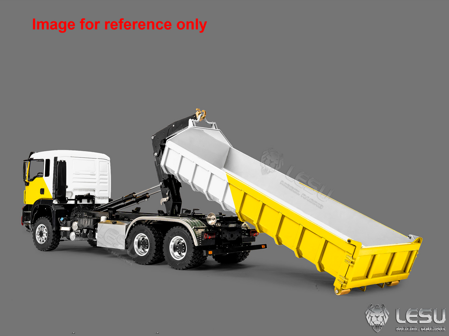 LIMITED-TIME SALE IN Stock LESU Z0094 1/14 Metal 6x6 RC Hydraulic Roll on off Dump Truck Telescopic Hooklift Transport Vehicle with 3Speed Transmission 5CH Valve Light Sound