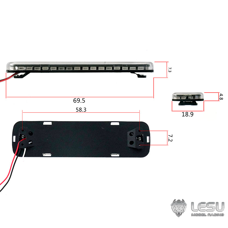 LESU Plastic DIY Spare Part Warning Lamp Roof Caution Light Suitable For 1:14 Scale RC Dumper Tipper Trailer Truck Tractor