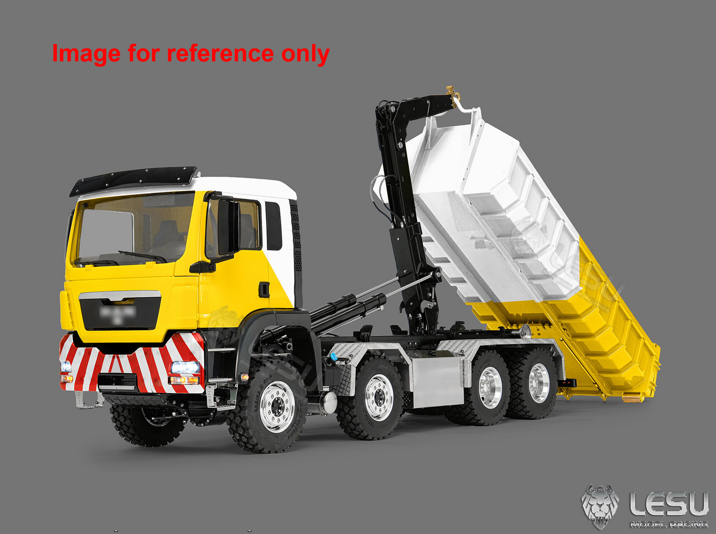 LIMITED-TIME SALE IN Stock LESU Z0090 1/14 8x8 Metal Hydraulic RC Roll On Off Truck Telescopic Hooklift Dumper with TGS Cabin 5CH Valve 3 Speed Transmission Sound Light