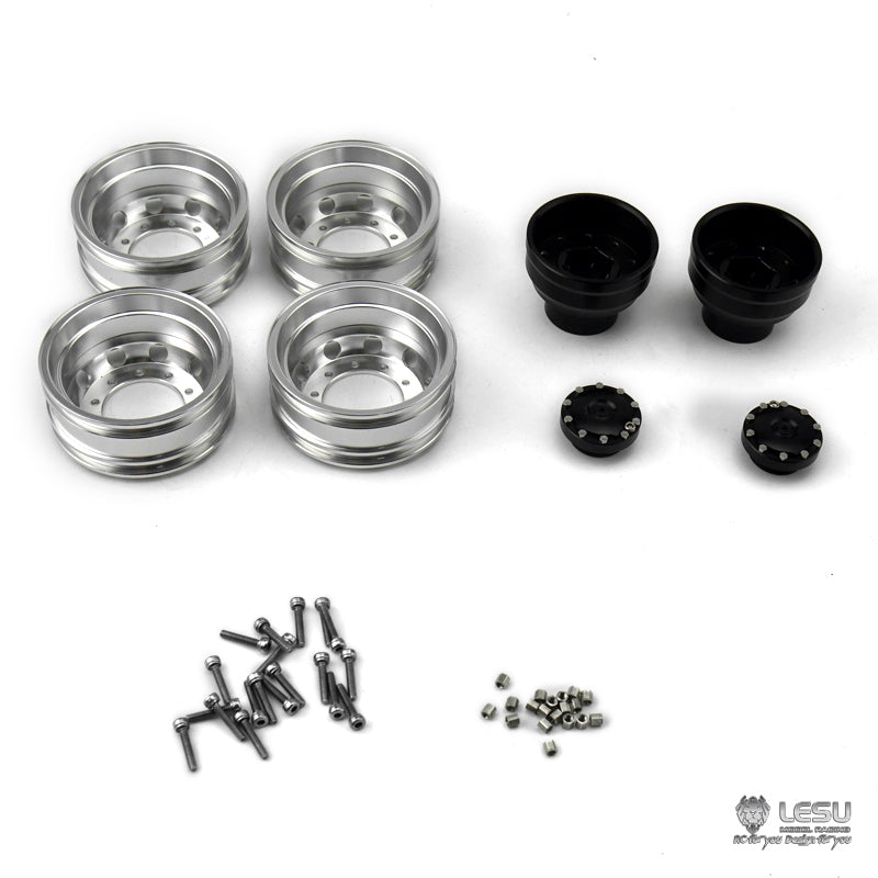 US STOCK LESU 1/14 Scale Metal Rear Wheel Hub Hex Brake Spare Part Black Suitable for TAMIYA RC DIY Model Radio Controlled Truck Cars Model