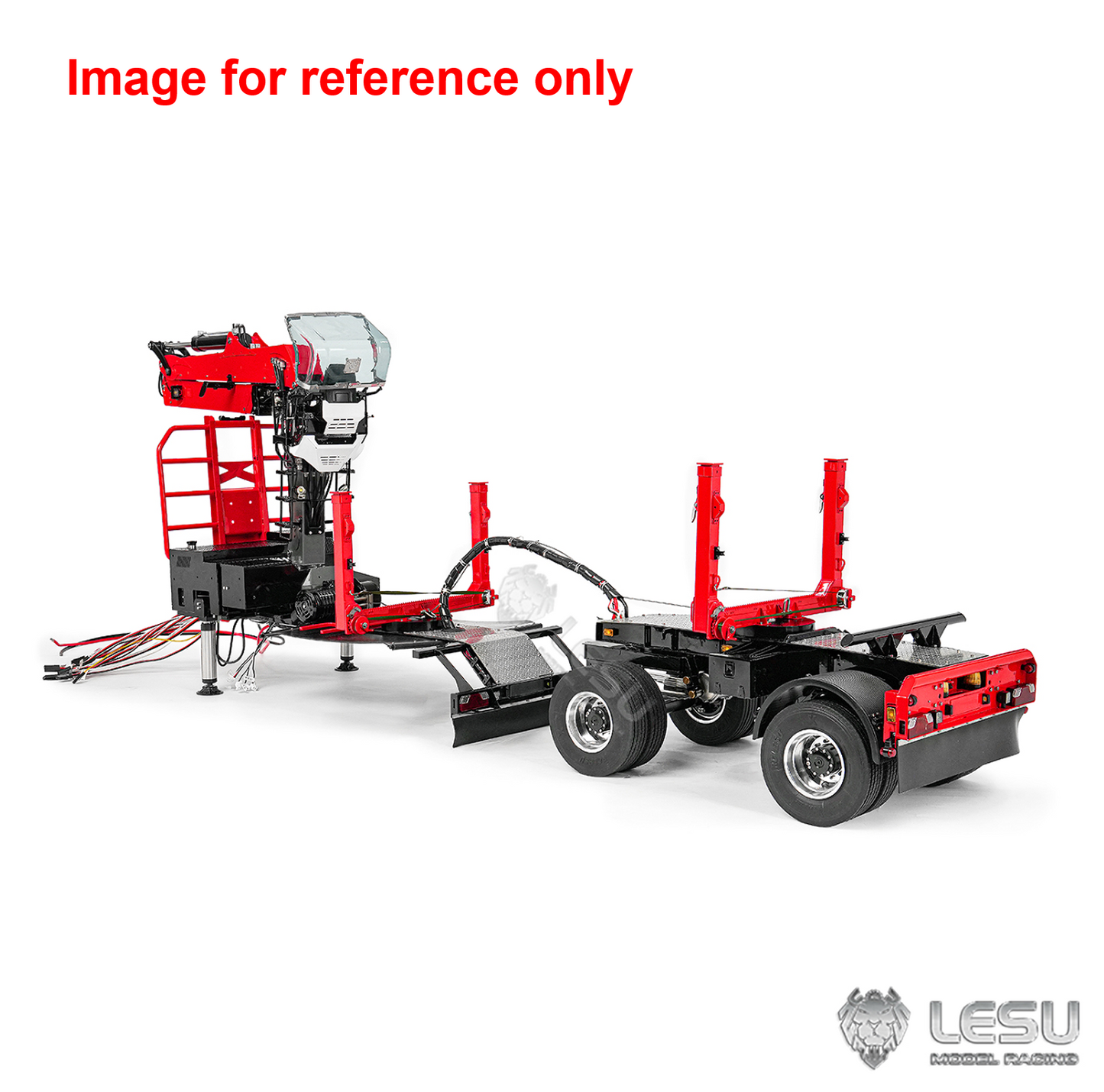 LIMITED-TIME SALE IN Stock LESU A0052 1/14 Metal Hydraulic RC Timber Transport Truck Mounting Base with 8CH Reversing Valve Grapple 360 Degree Crane 2Axles Trailer