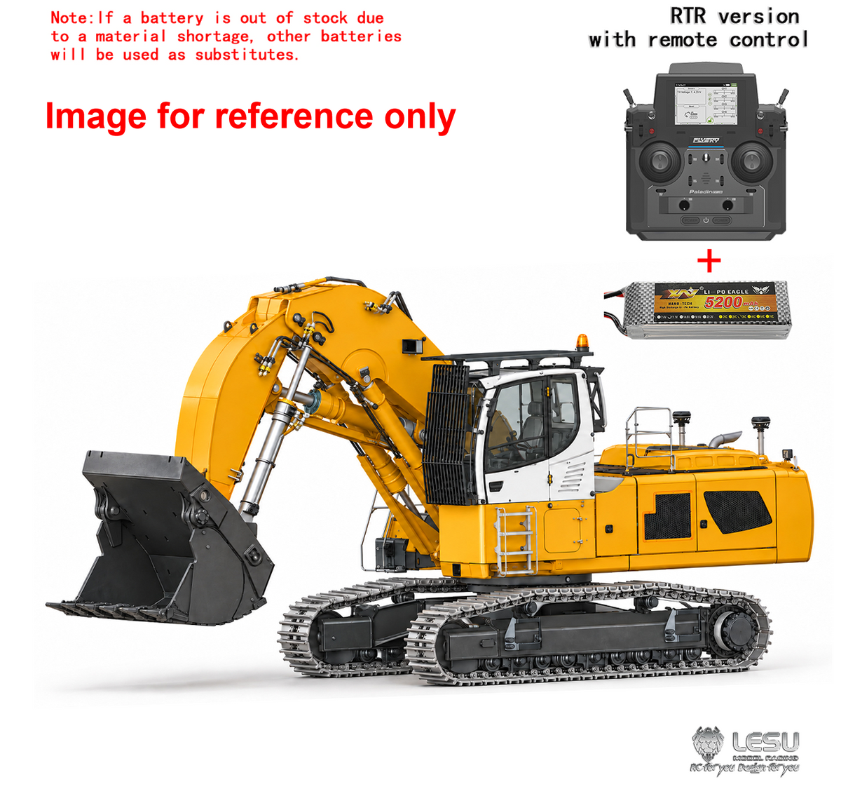LESU LR956 1/14 Metal RC Front Shovel Digger B0031 Hydraulic Drive Dual Pumps 7CH Valve RTR/PNP Excavator with Light System