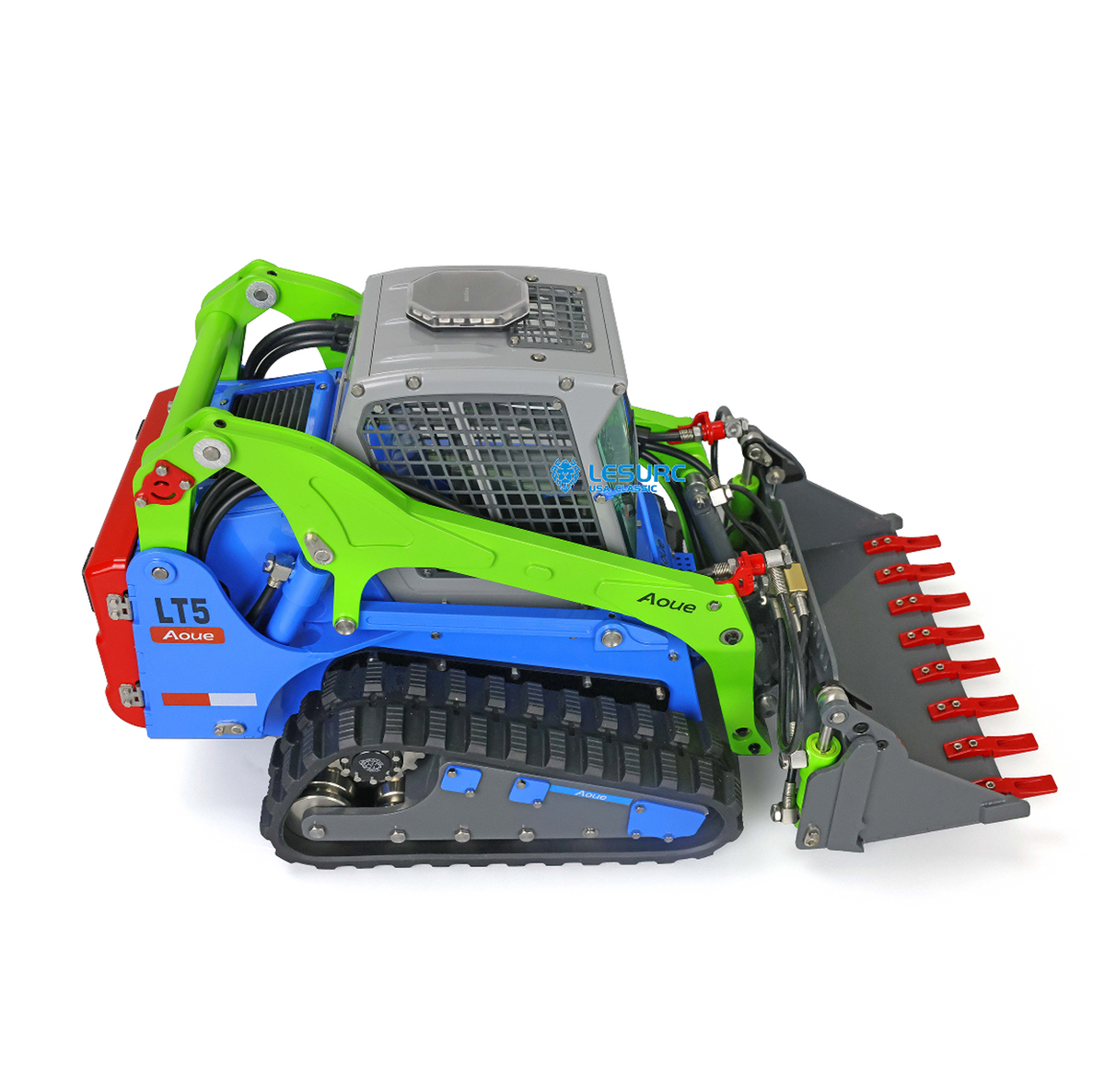 LESU AOUE LT5 1/14 Metal RC Skid-Steer Loader B0008 with FlySky I6S Radio Controller Sound Light for Hydraulic Construction Vehicle Model Enthusiast