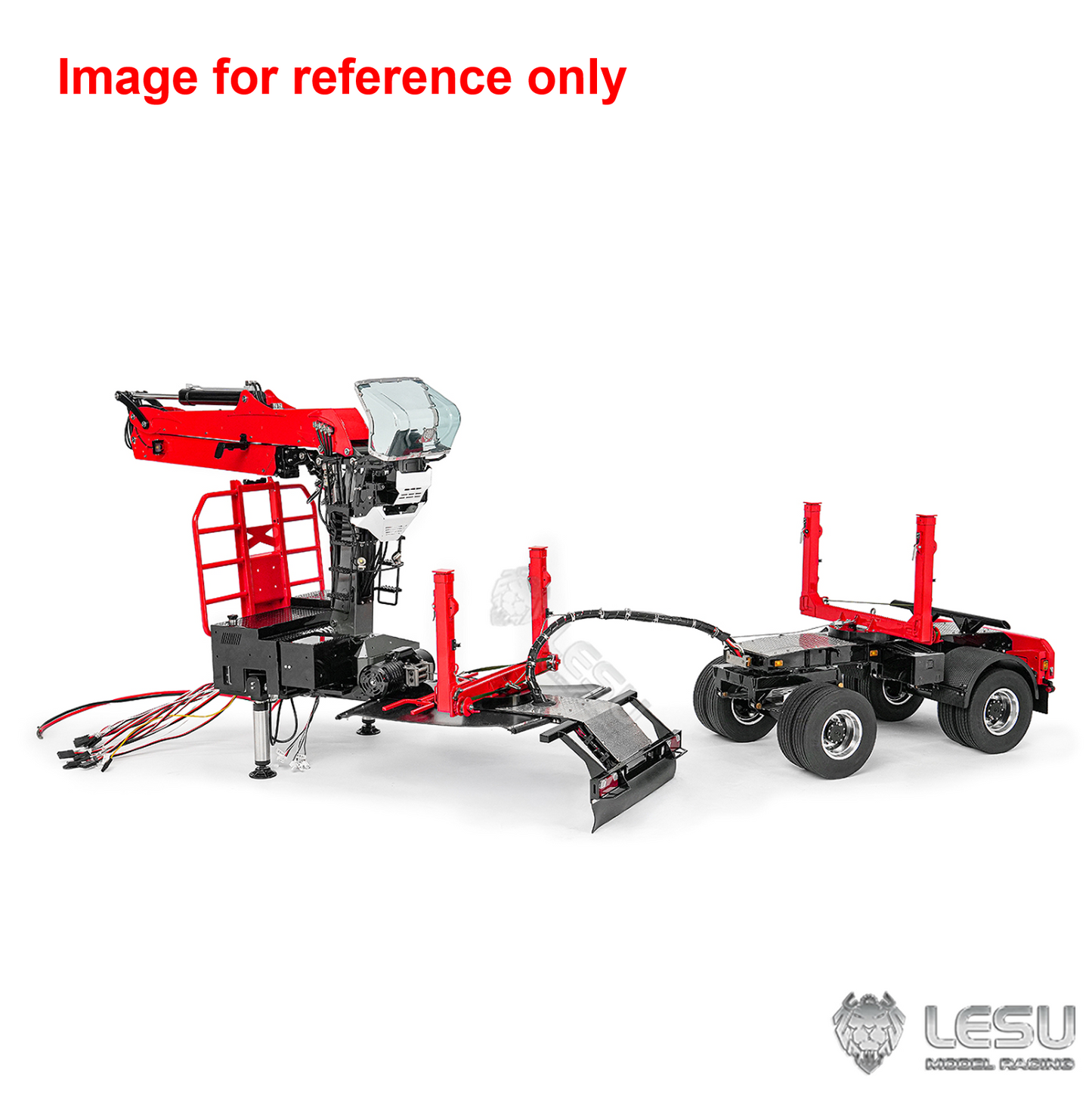 LIMITED-TIME SALE IN Stock LESU A0052 1/14 Metal Hydraulic RC Timber Transport Truck Mounting Base with 8CH Reversing Valve Grapple 360 Degree Crane 2Axles Trailer