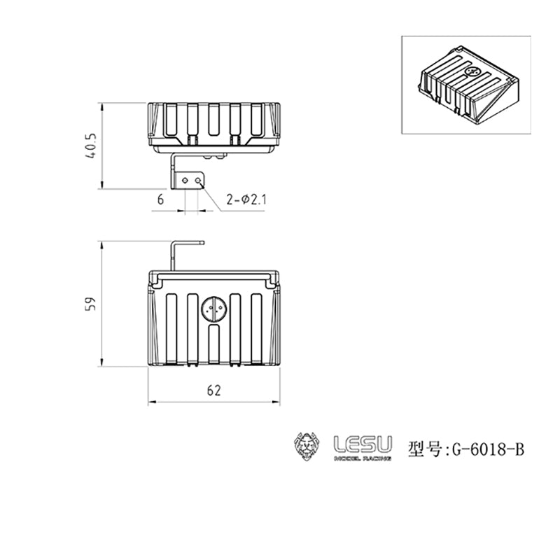 LESU 1/14 Metal Part Simulated Battery Box Air Tank Suitable for RC Tractor Truck Radio Controlled Dumper Tipper DIY Model