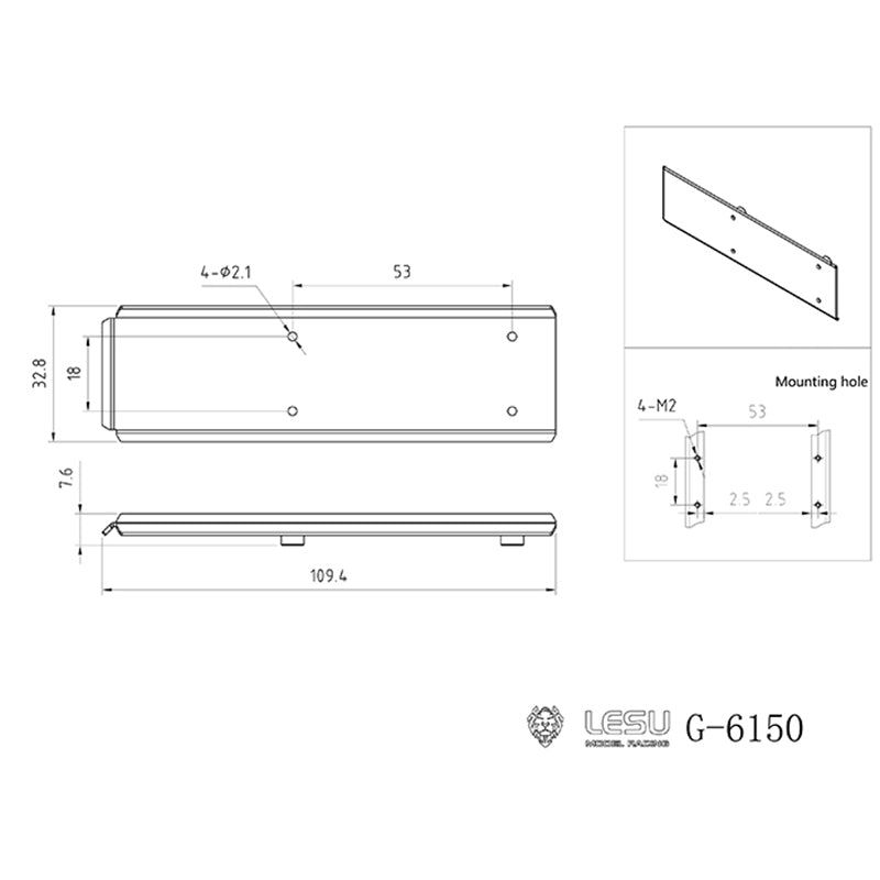 Metal CNC Equipment Rack Rear Beam TailBeam Sun Visor DIY Part for 1/14 RC FH16 FH12 Radio Control Tractor Truck Model Cars