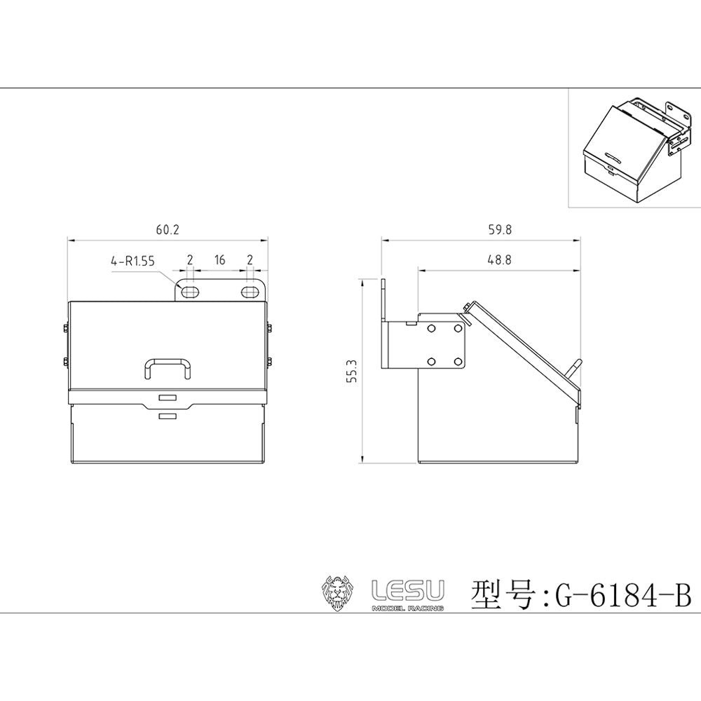 LESU Metal Simulation Toolbox for 1/14 RC Hydraulic Dump Truck Electric Tractor Car Dumper Model
