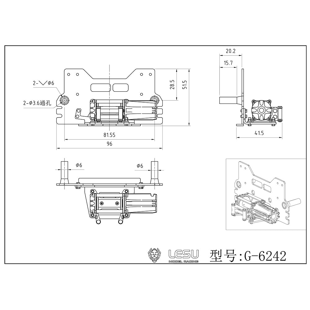 LESU Metal Spare Part Winch Coupler Suitable for 1/14 RC Tractor Truck 1851 Radio Controlled Vehicle Car DIY Accessory
