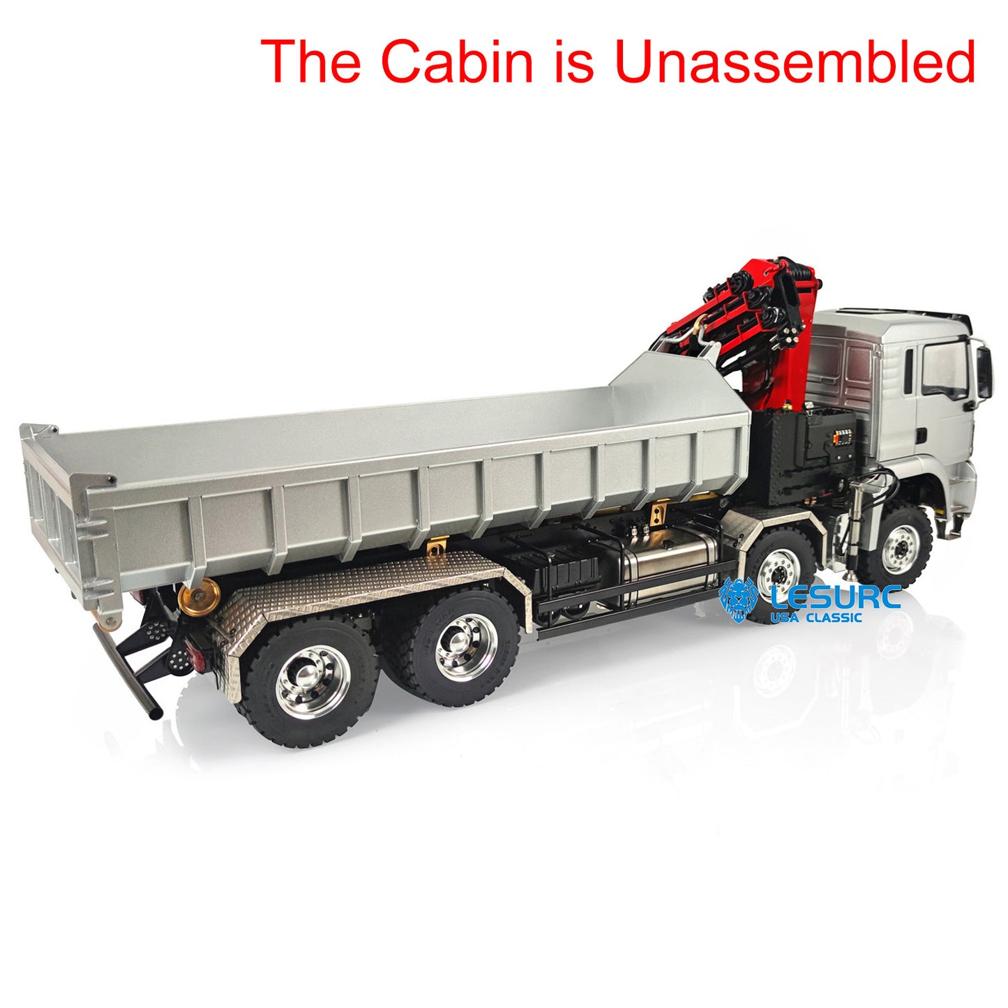 LESU Z0031 1/14 Metal 8x8 Hydraulic RC Roll On Off Dump Truck with TGS Cabin Crane 2 Speed Transmission PL18EV Radio System 7CH Valve Brushless Motor ESC