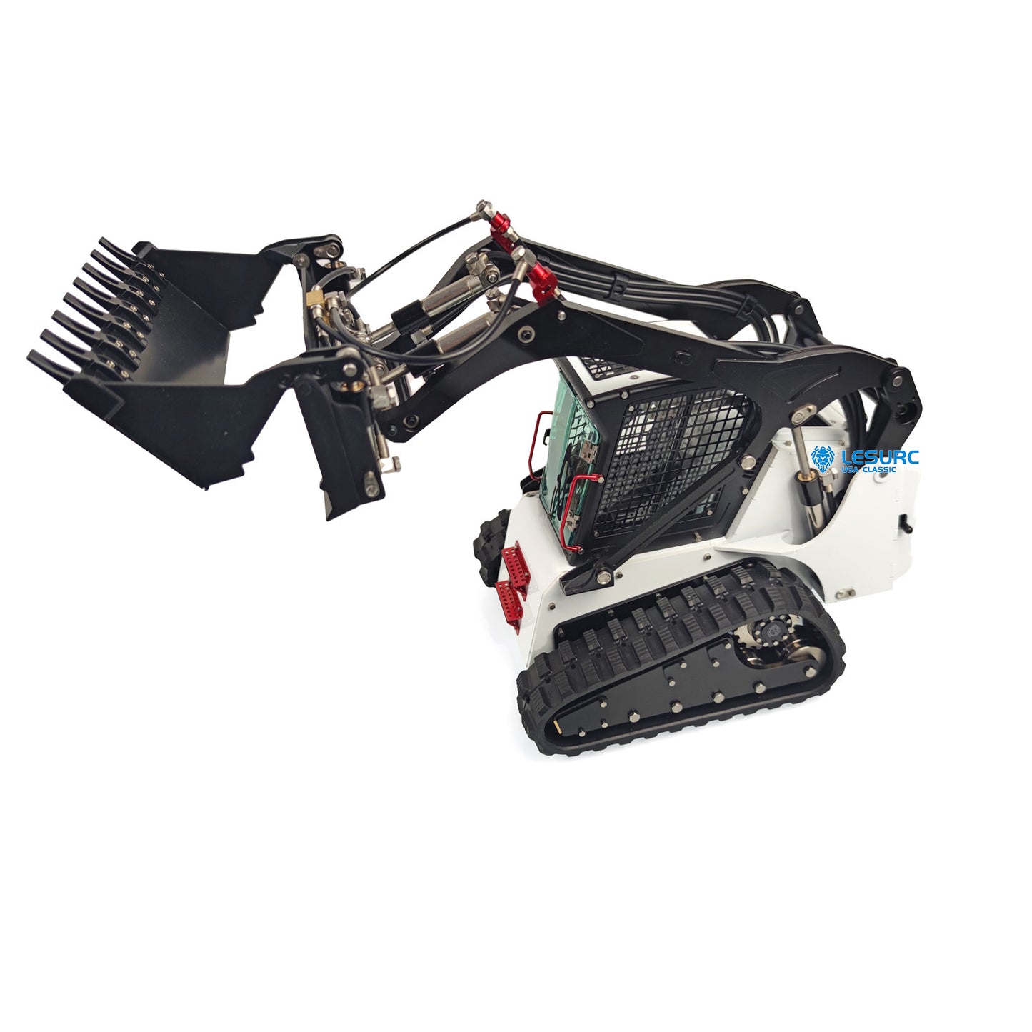 LESU AoueLT5 1/14 Stainless Steel Hydraulic RC Skid-Steer Loader B0008 with Light Sound System for Construction Vehicle Model Enthusiast