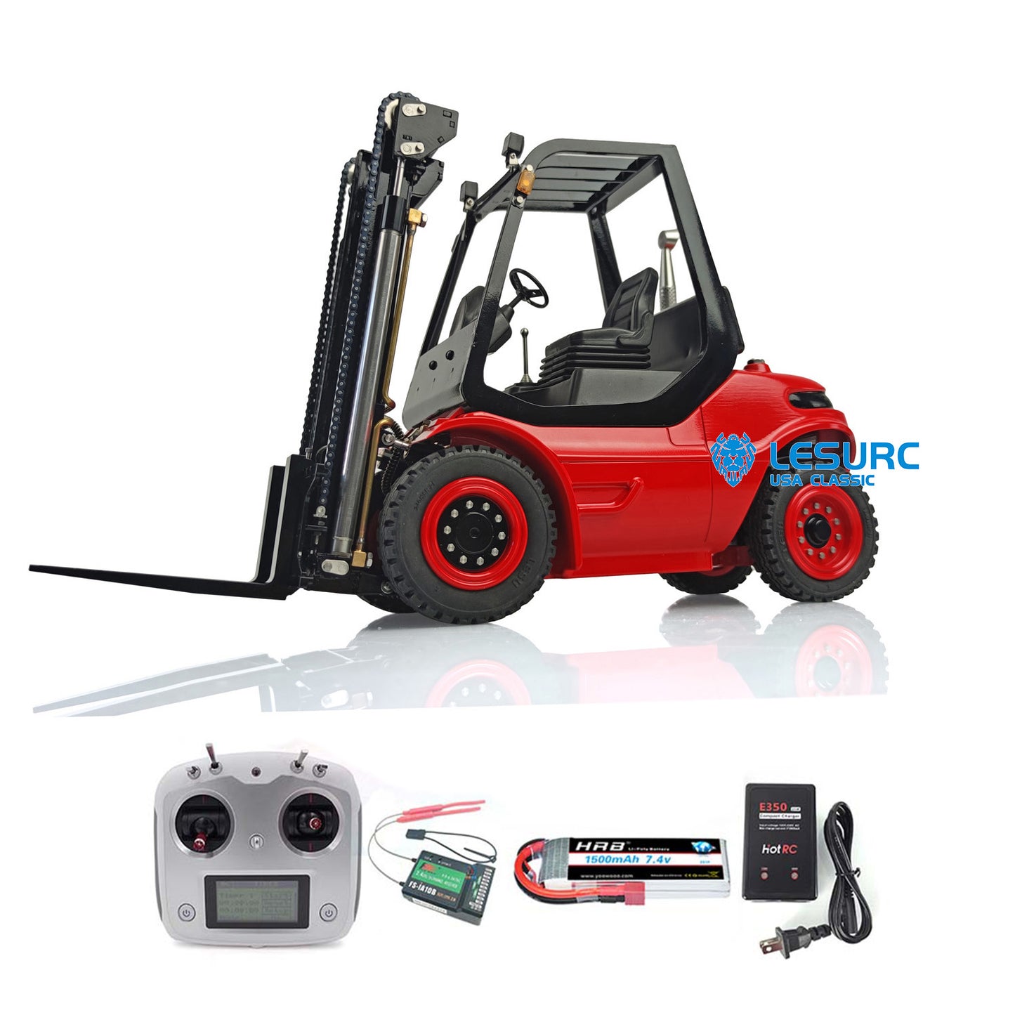 US STOCK LESU 1/14 RC Hydraulic Forklift Transfer Painted Car RTR Truck Emulated Construction Vehicle Hobby Models Motor Light