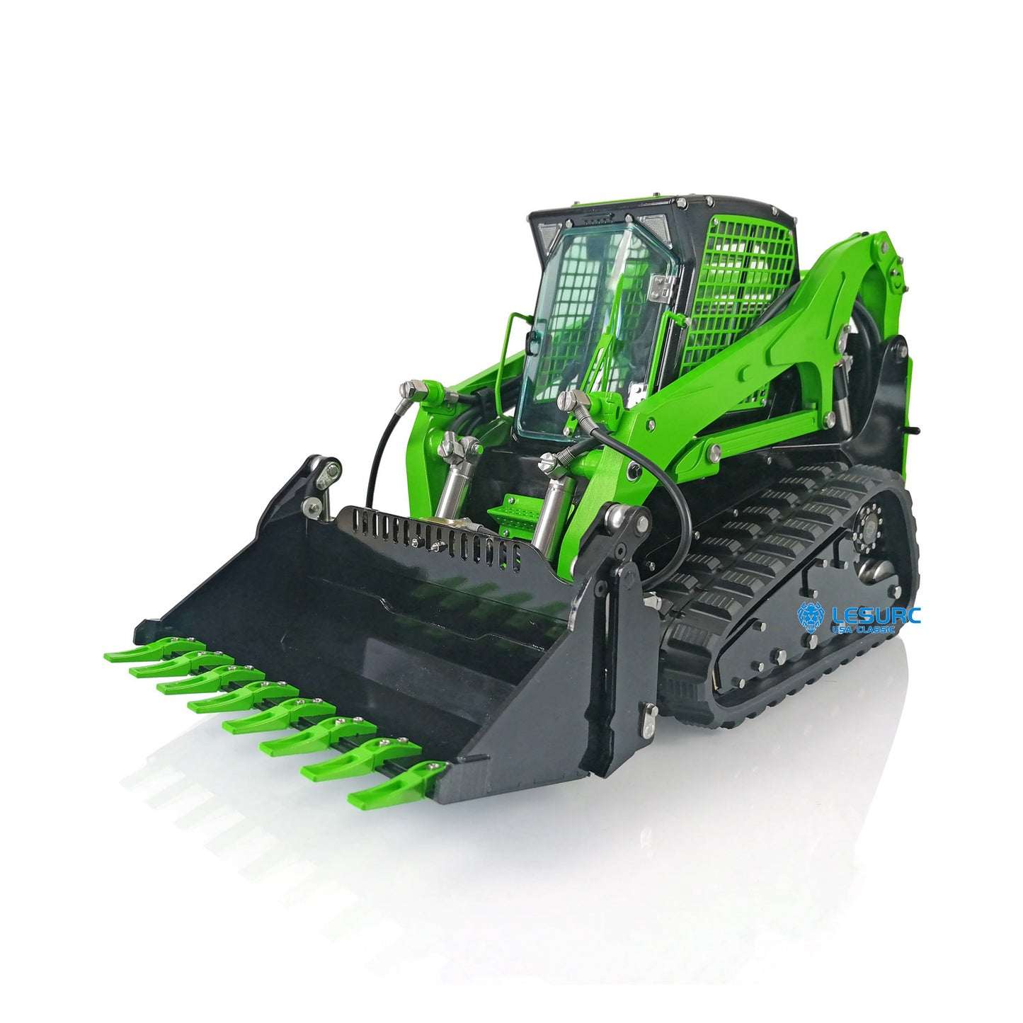 LESU 1/14 Metal Aoue-LT5 Tracked Skid-Steer Loder RC Hydraulic Construction Vehicle RTR Model Sound Light Battery Radio