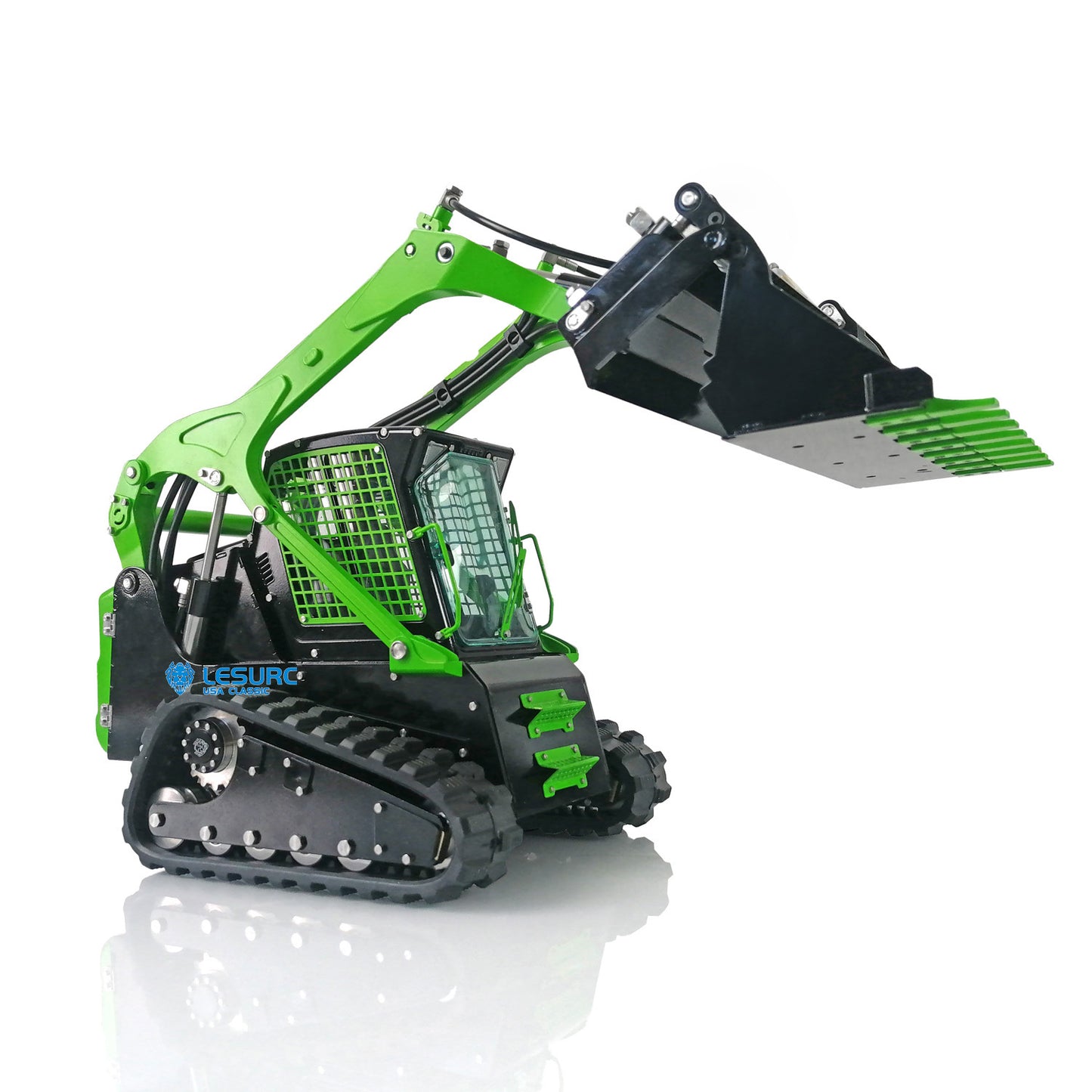 LESU 1/14 Metal Aoue-LT5 Tracked Skid-Steer Loder RC Hydraulic Construction Vehicle RTR Model Sound Light Battery Radio