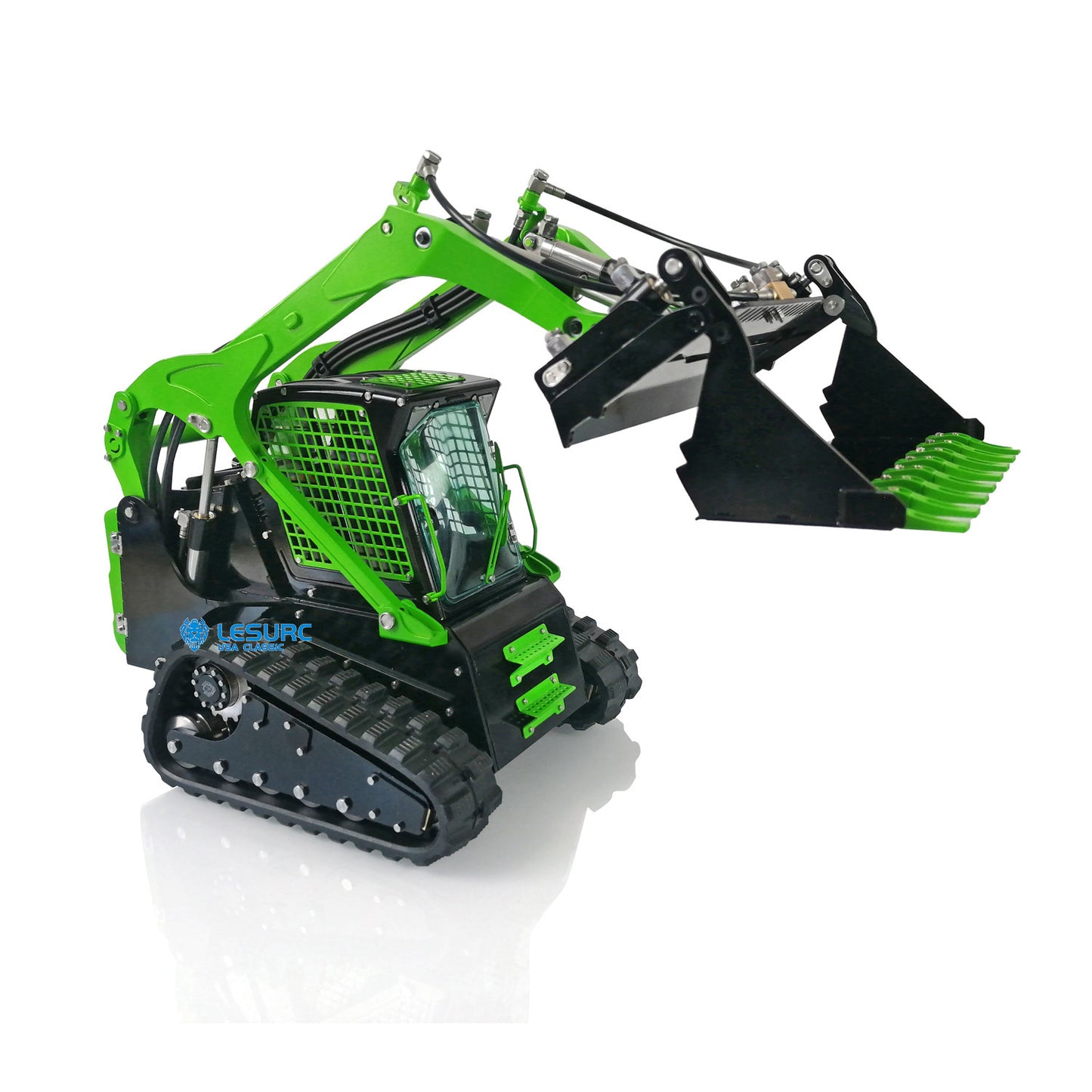 LESU 1/14 Metal Aoue-LT5 Tracked Skid-Steer Loder RC Hydraulic Construction Vehicle RTR Model Sound Light Battery Radio