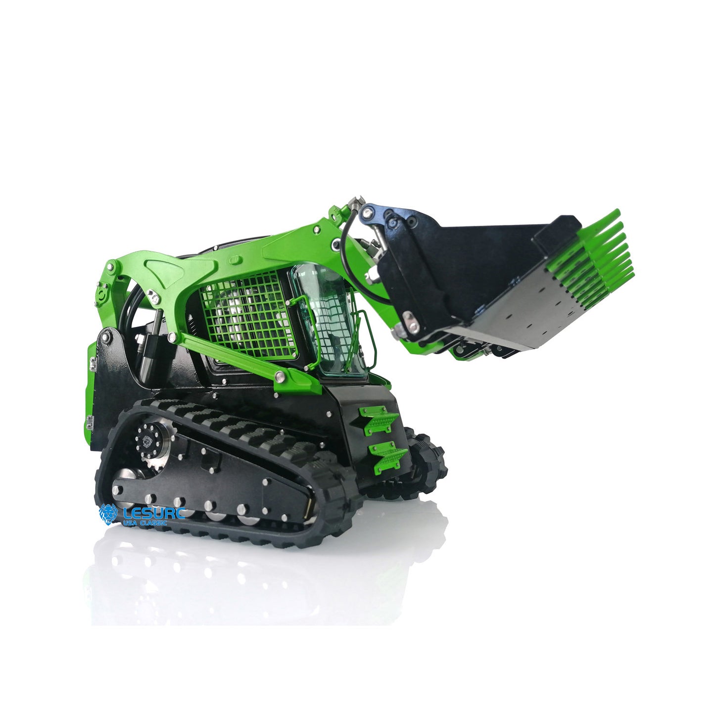 LESU 1/14 Metal Aoue-LT5 Tracked Skid-Steer Loder RC Hydraulic Construction Vehicle RTR Model Sound Light Battery Radio