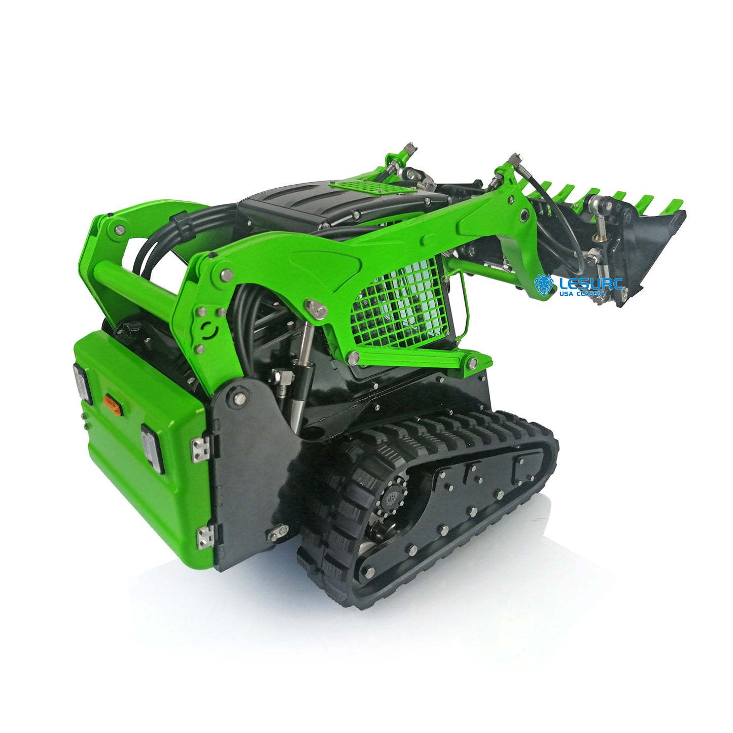 LESU 1/14 Metal Aoue-LT5 Tracked Skid-Steer Loder RC Hydraulic Construction Vehicle RTR Model Sound Light Battery Radio