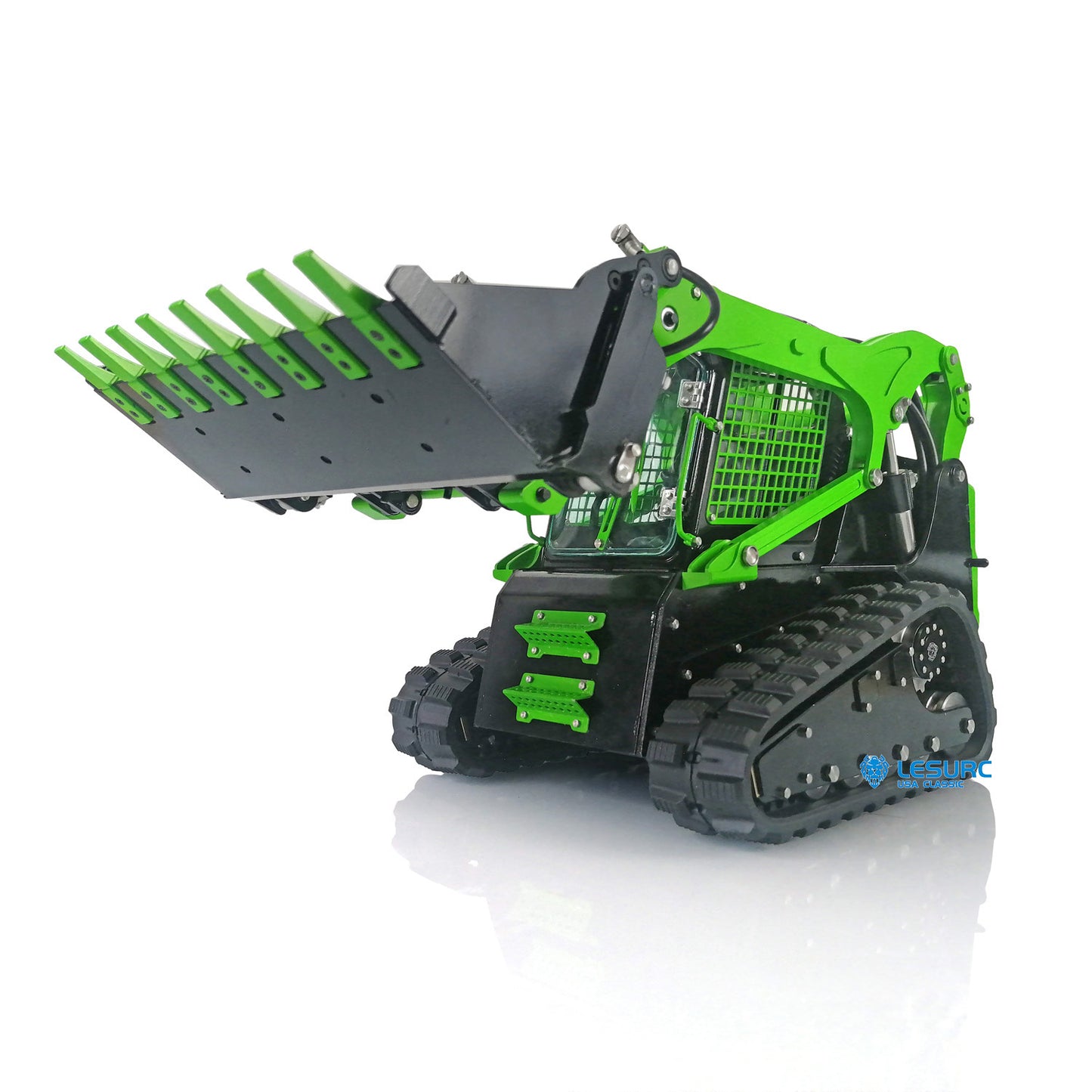 LESU 1/14 Metal Aoue-LT5 Tracked Skid-Steer Loder RC Hydraulic Construction Vehicle RTR Model Sound Light Battery Radio