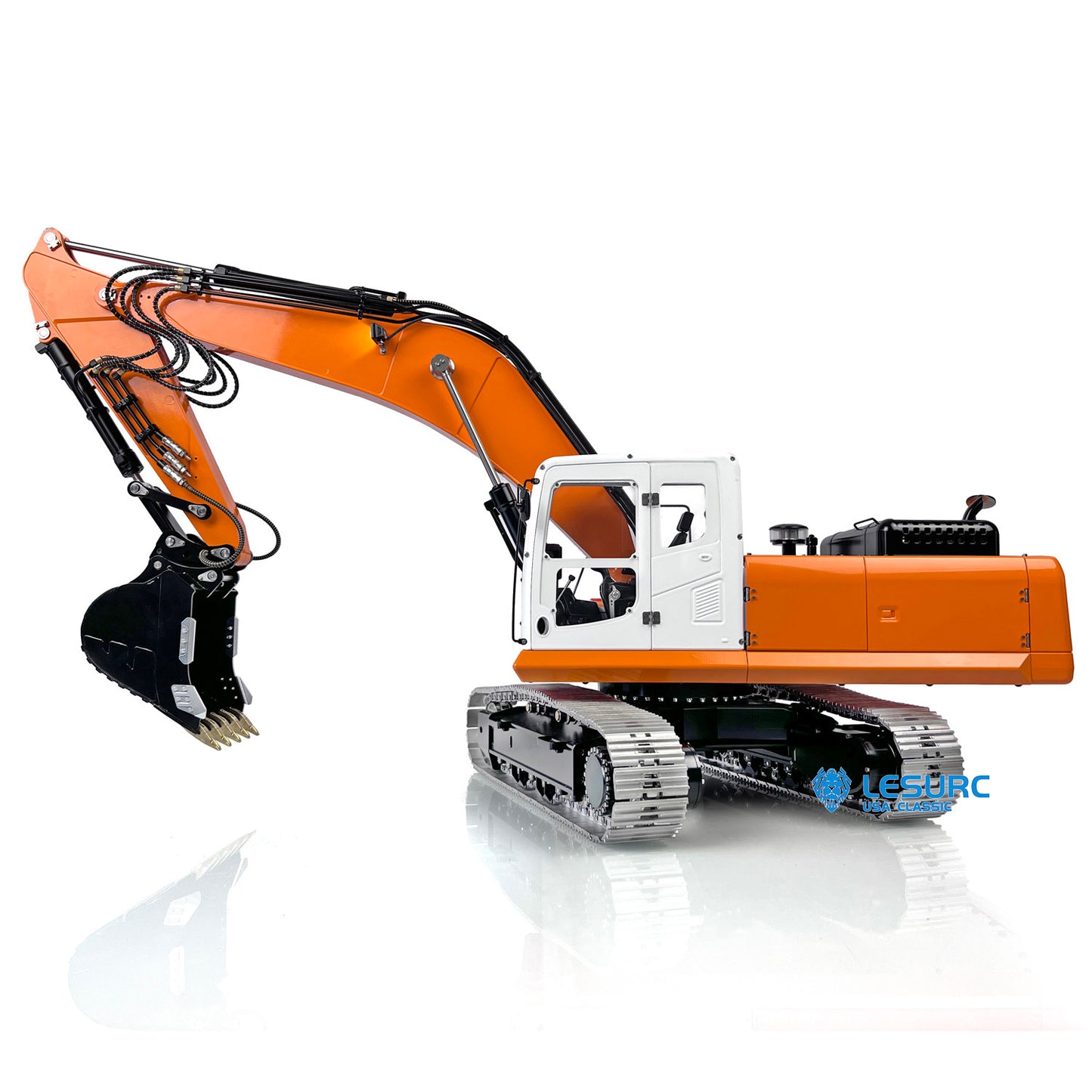 LESU PC360 1/14 Metal RC Excavator B0002 RTR Hydraulic Stainless Steel Digger Light System Grab Grapple Fixed Mount FlySky PL18EV Lite Controller