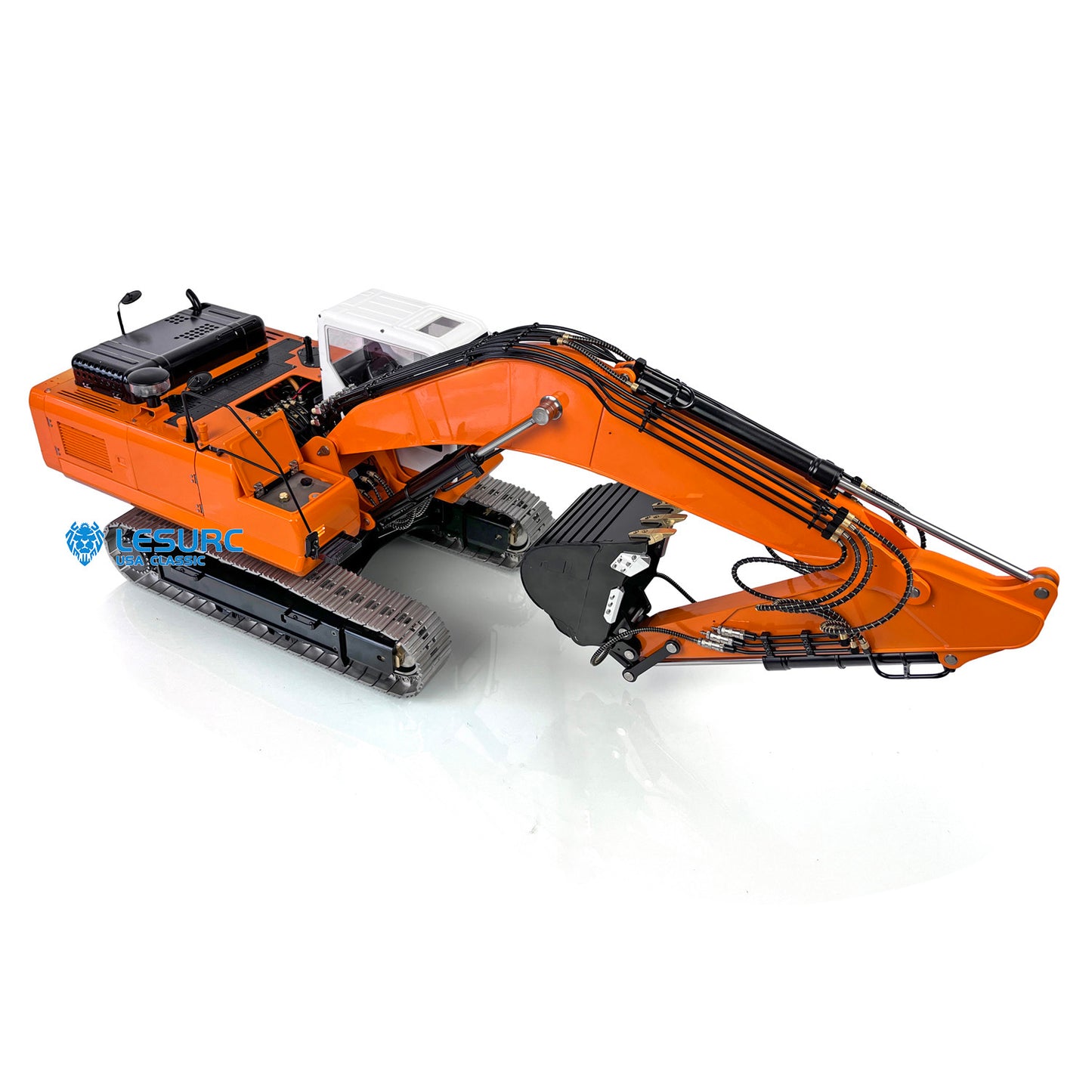 LESU PC360 1/14 Metal RC Excavator B0002 RTR Hydraulic Stainless Steel Digger Light System Grab Grapple Fixed Mount FlySky PL18EV Lite Controller