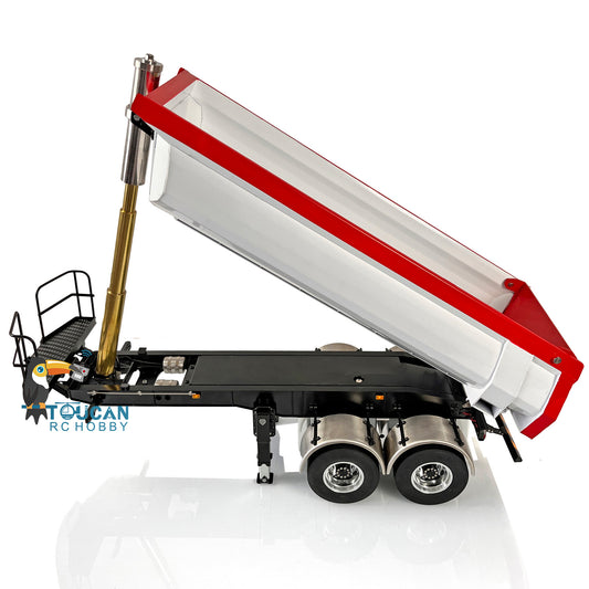 LESU 1/14 Metal Hydraulic Lifting Semi Trailer Dump Truck For Tractor Truck DIY RC Model With U Bucket A0006 Electric Legs