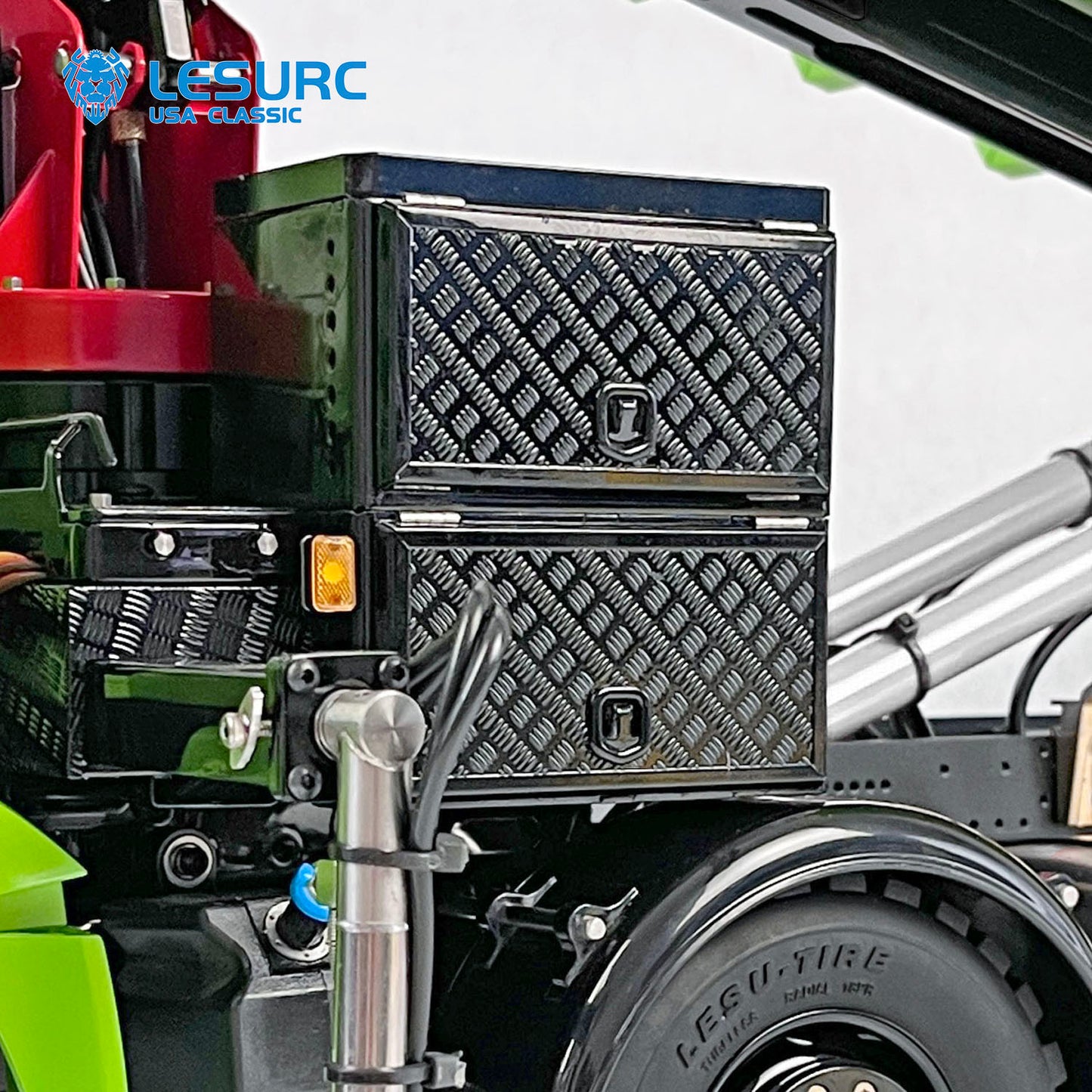 LESU Z0017 1/14 Metal 8X8 RC Roll On Off Dump Truck RTR with Hydraulic Crane FlySky Paladin PL18EV Radio System 2Speed Transmission Light Sound