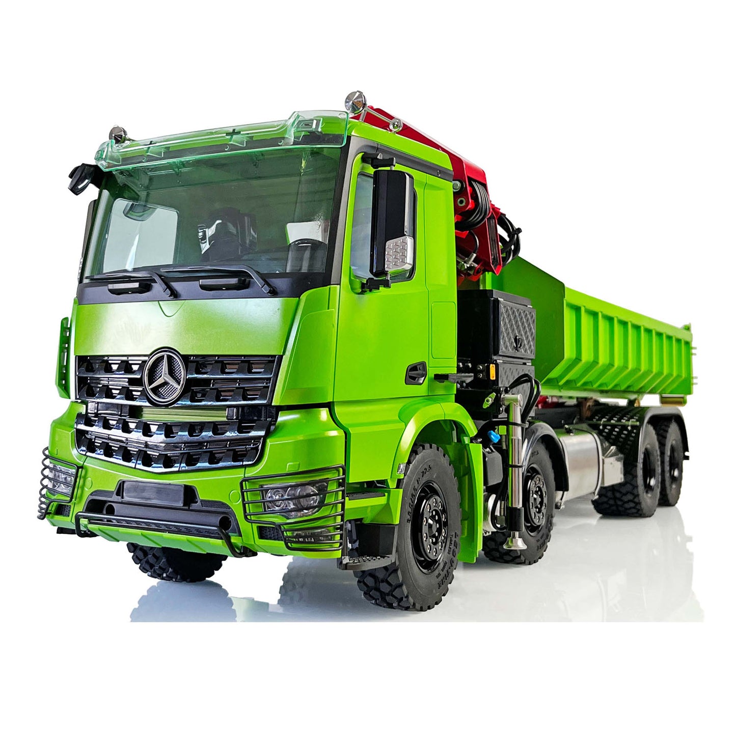 LESU 1/14 8x8 RC Metal Hydraulic Crane Dumper Tipper Truck Electric Dump Car W/ Light Sound ESC Motor W/O Radio Battery Charger