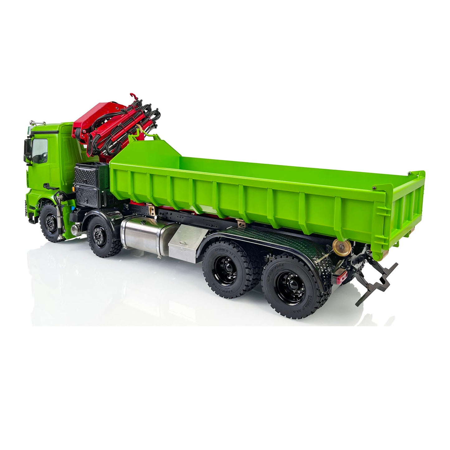 LESU 1/14 8x8 RC Metal Hydraulic Crane Dumper Tipper Truck Electric Dump Car W/ Light Sound ESC Motor W/O Radio Battery Charger