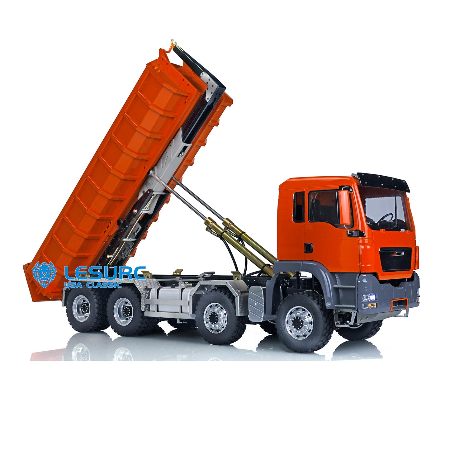 LESU 1/14 TGS 8*8 Hydraulic Dumper for Remote Controlled Truck Roll On/Off Tipper W/ Sound Light System Motor Servo