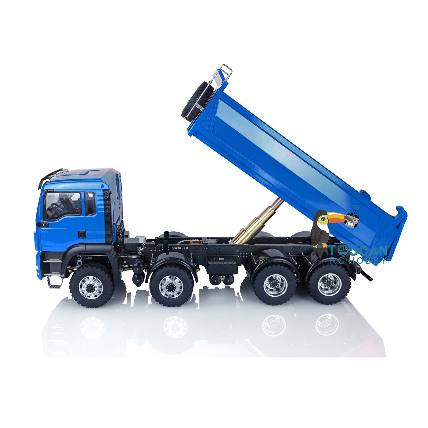 LESU 8x8 RC Hydraulic Lifting Dump Truck 1/14 Tipper Car Painted Model I6S Radio Control Sounds Light