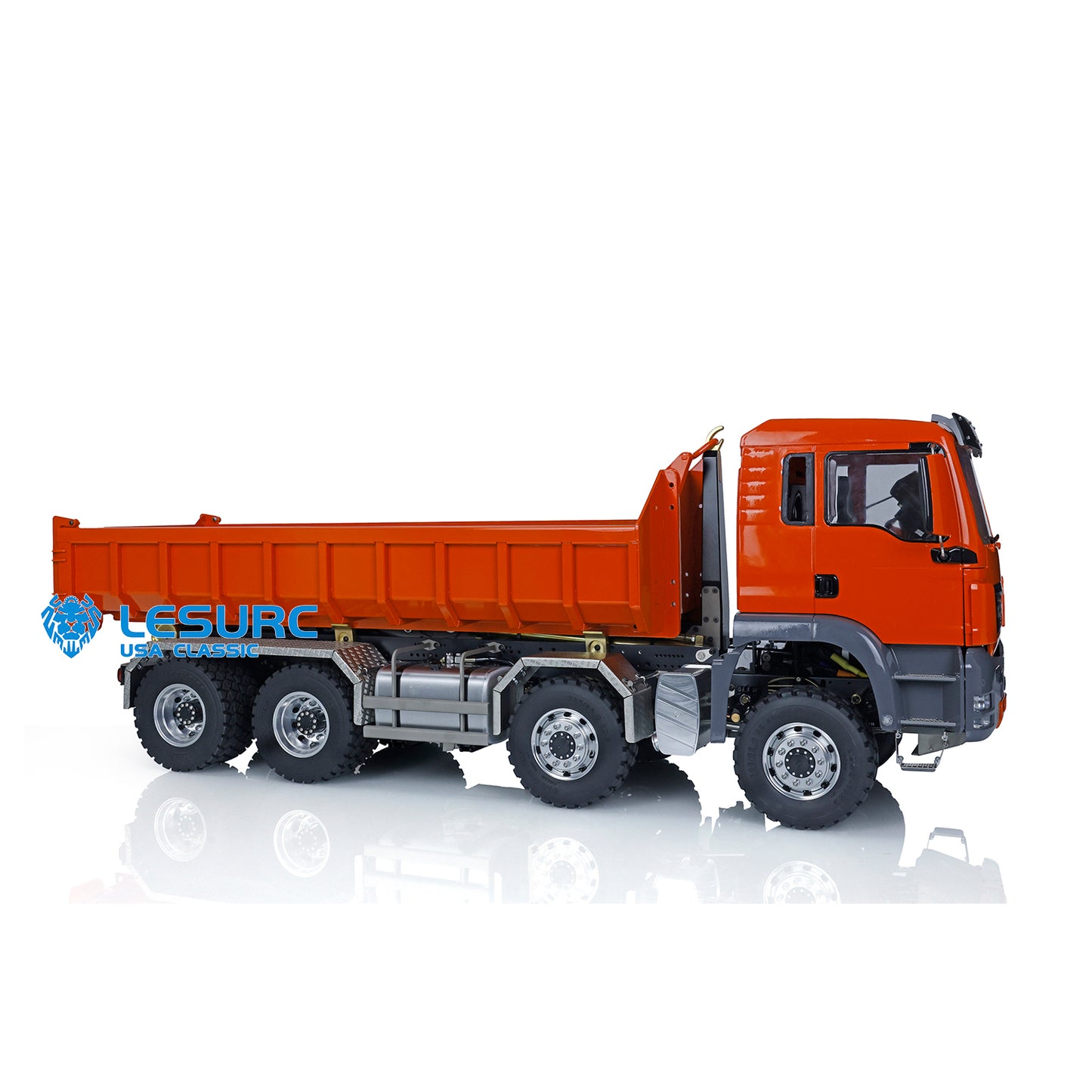 LESU 1/14 TGS 8*8 Hydraulic Dumper for Remote Controlled Truck Roll On/Off Tipper W/ Sound Light System Motor Servo