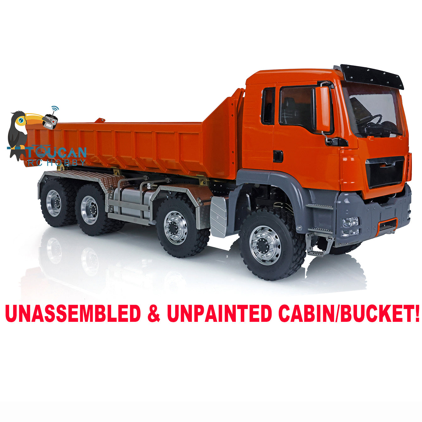 1/14 LESU Remote Control Hydraulic Roll on Off Dumper Truck TGS 8*8 RC Engineering Vehicle Tipper Model With 5 PC Servos