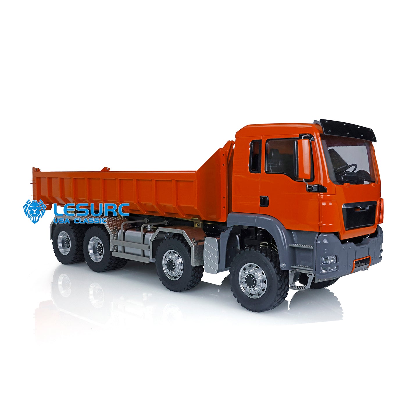 LESU 1/14 TGS 8*8 Hydraulic Dumper for Remote Controlled Truck Roll On/Off Tipper W/ Sound Light System Motor Servo