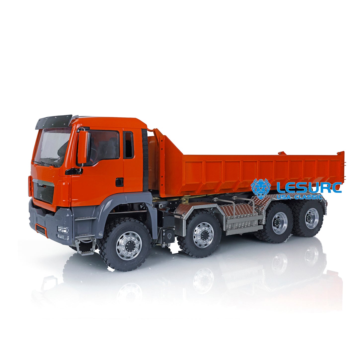 LESU 1/14 TGS 8*8 Hydraulic Dumper for Remote Controlled Truck Roll On/Off Tipper W/ Sound Light System Motor Servo