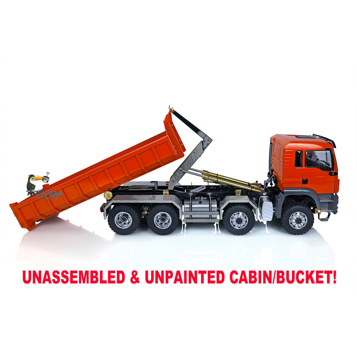 LESU 1/14 TGS 8*8 Hydraulic Dumper for Remote Controlled Truck Roll On/Off Tipper W/ Sound Light System Motor Servo