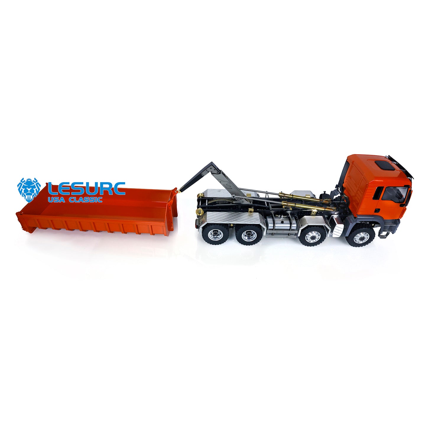 LESU 1/14 TGS 8*8 Hydraulic Dumper for Remote Controlled Truck Roll On/Off Tipper W/ Sound Light System Motor Servo