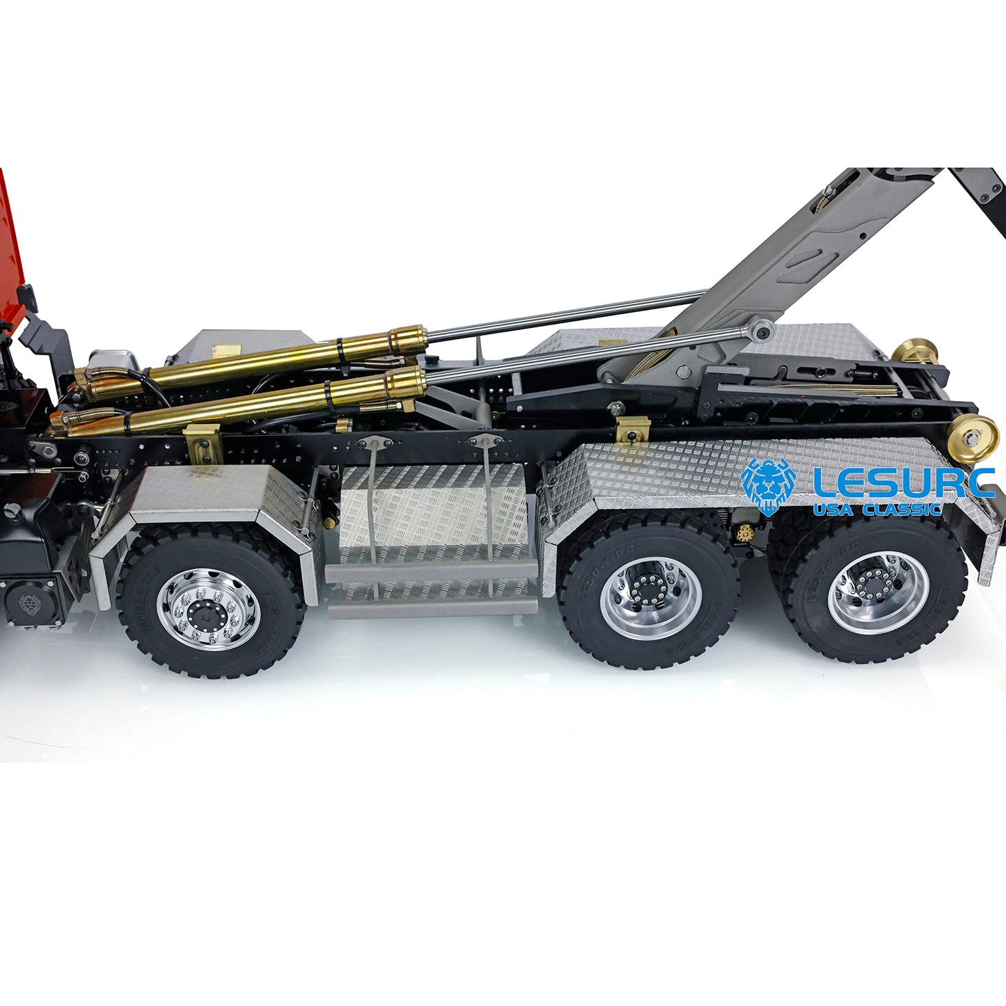 LESU 1/14 TGS 8*8 Hydraulic Dumper for Remote Controlled Truck Roll On/Off Tipper W/ Sound Light System Motor Servo