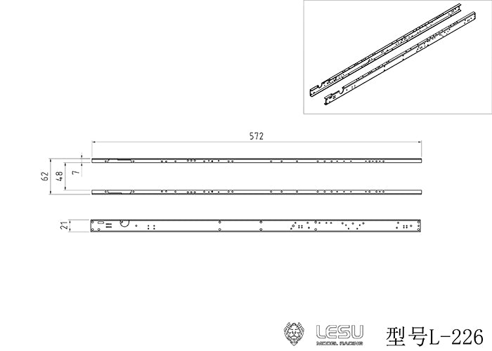 IN Stock Metal Chassis Rail Frame for LESU 1/14 RC Tractor Truck Hydraulic Dumper Z0040 Z0019 Z0002 Vehicle Model Upgrade Accessories