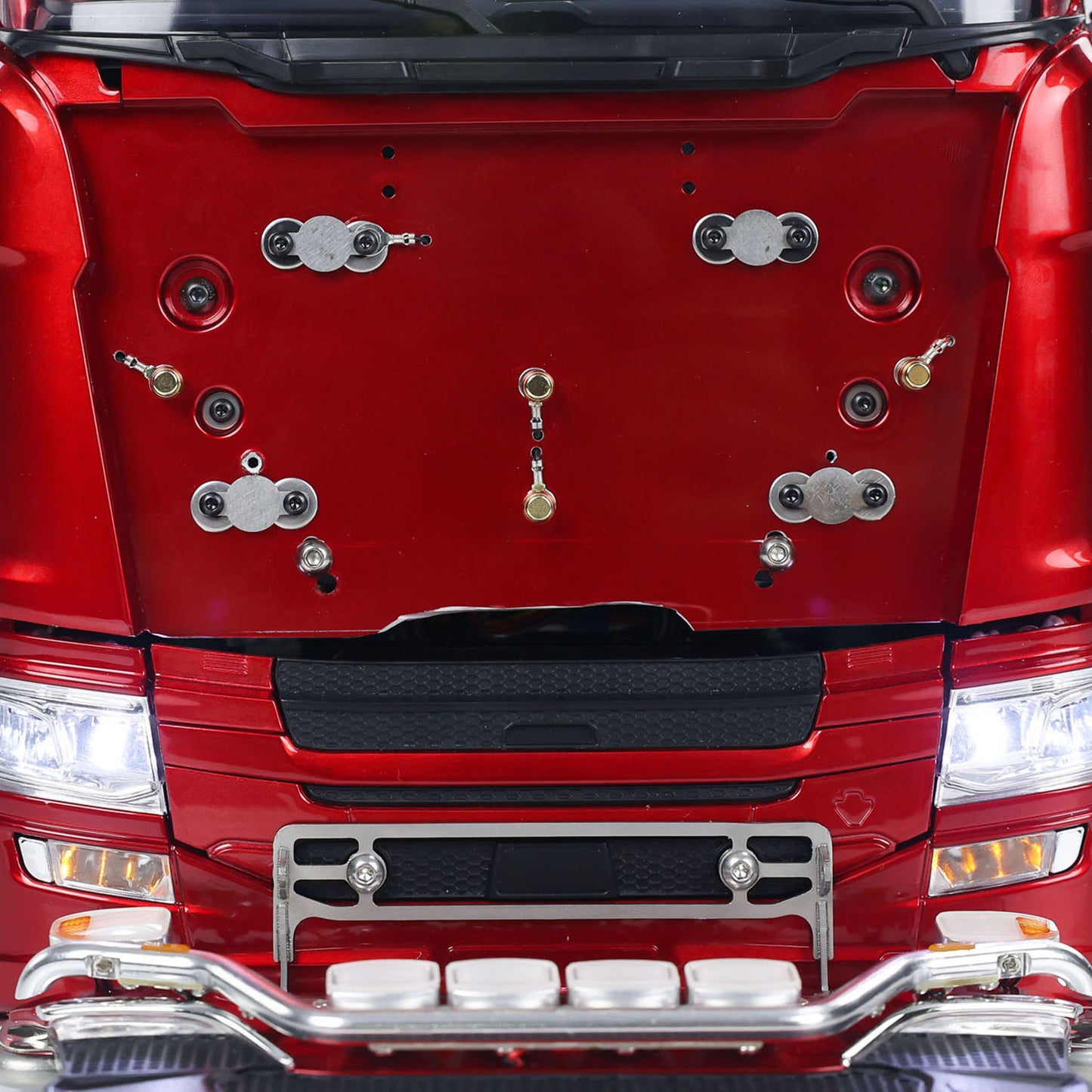 1/14 LESU 770S 6x6 RC Tractor FlySky ST8 Metal Front Bumper Smoke