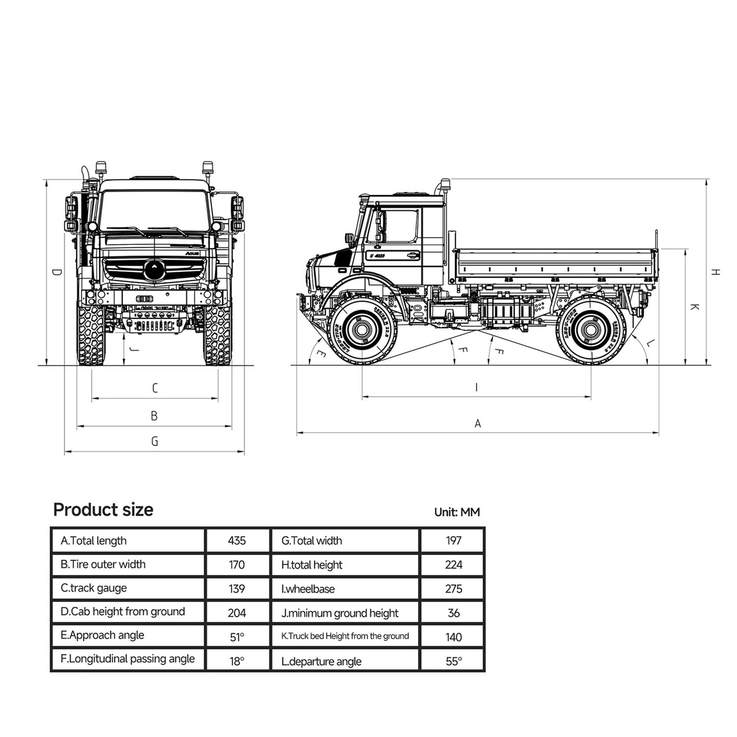 1/14 LESU U4023 Full Function RC ATV Light Truck