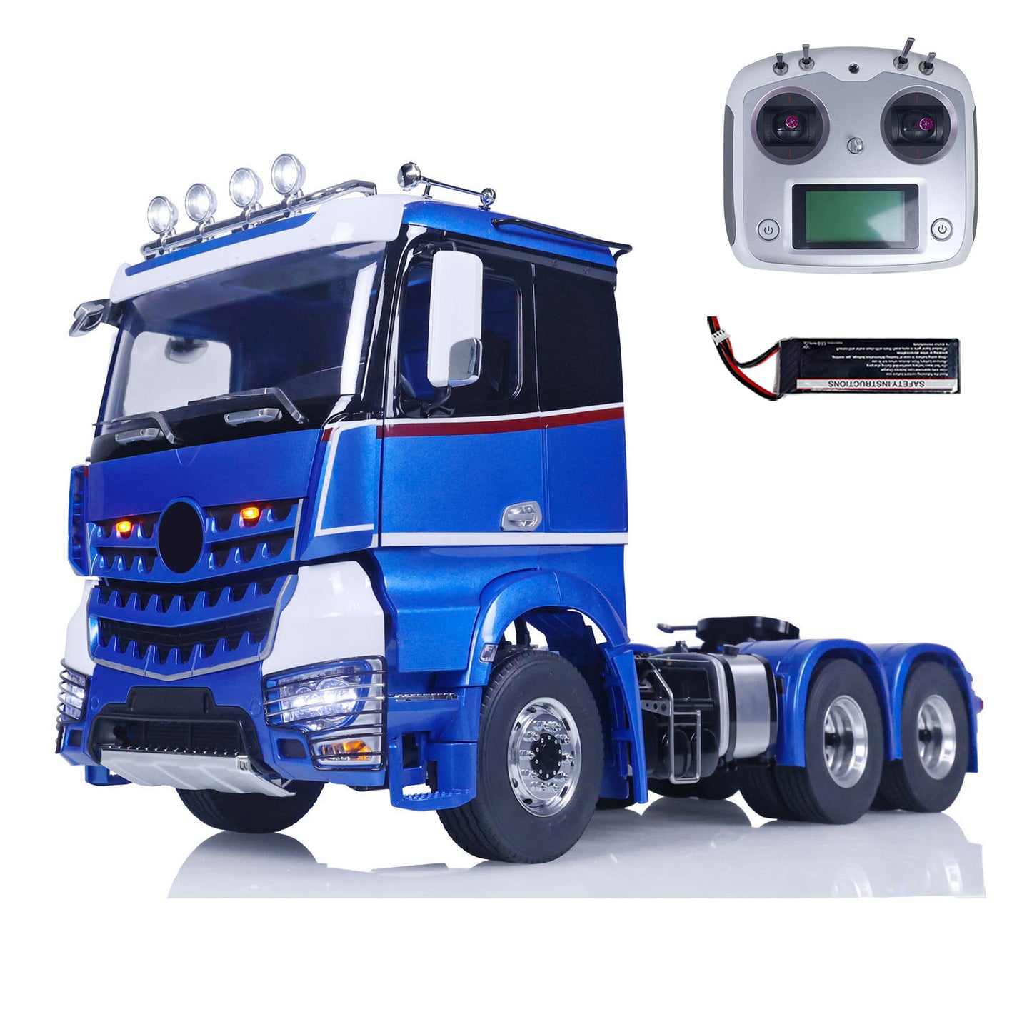LESU 1/14 Highline RC Tractor Truck 6x6 Metal Chassis 2 Speed Gearbox FlySky I6S Radio System Sound Light for Vehicle Model Enthusiasts